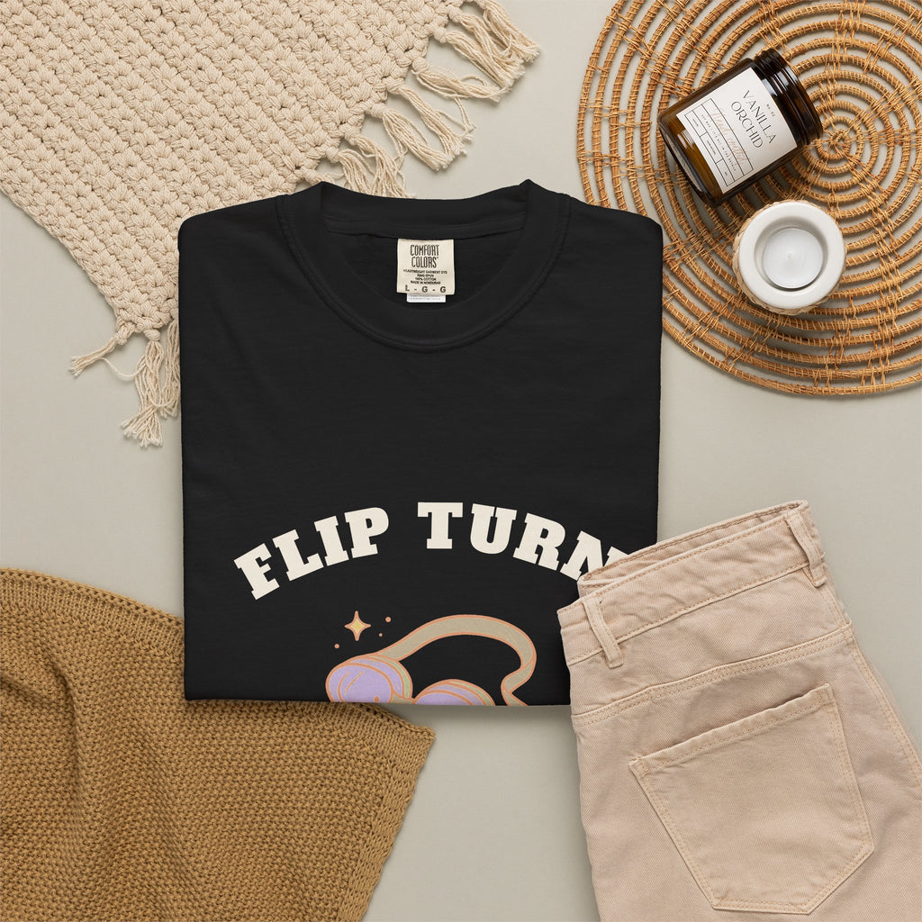 Flip Turn, Mostly Wall — Black Comfort Tee