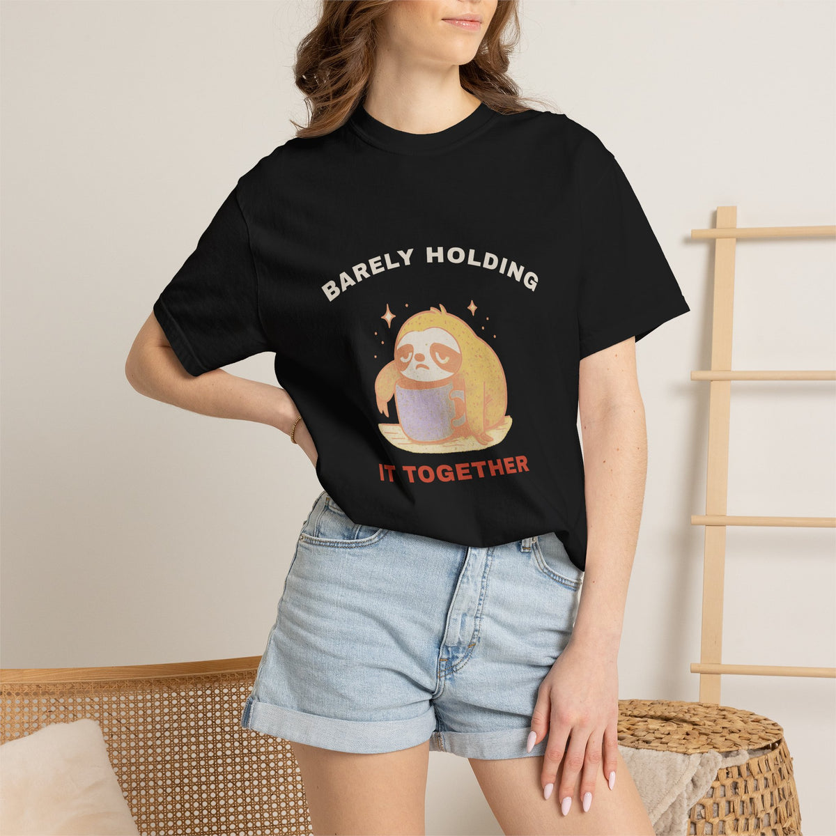 Barely Holding It Together — Black Comfort Tee