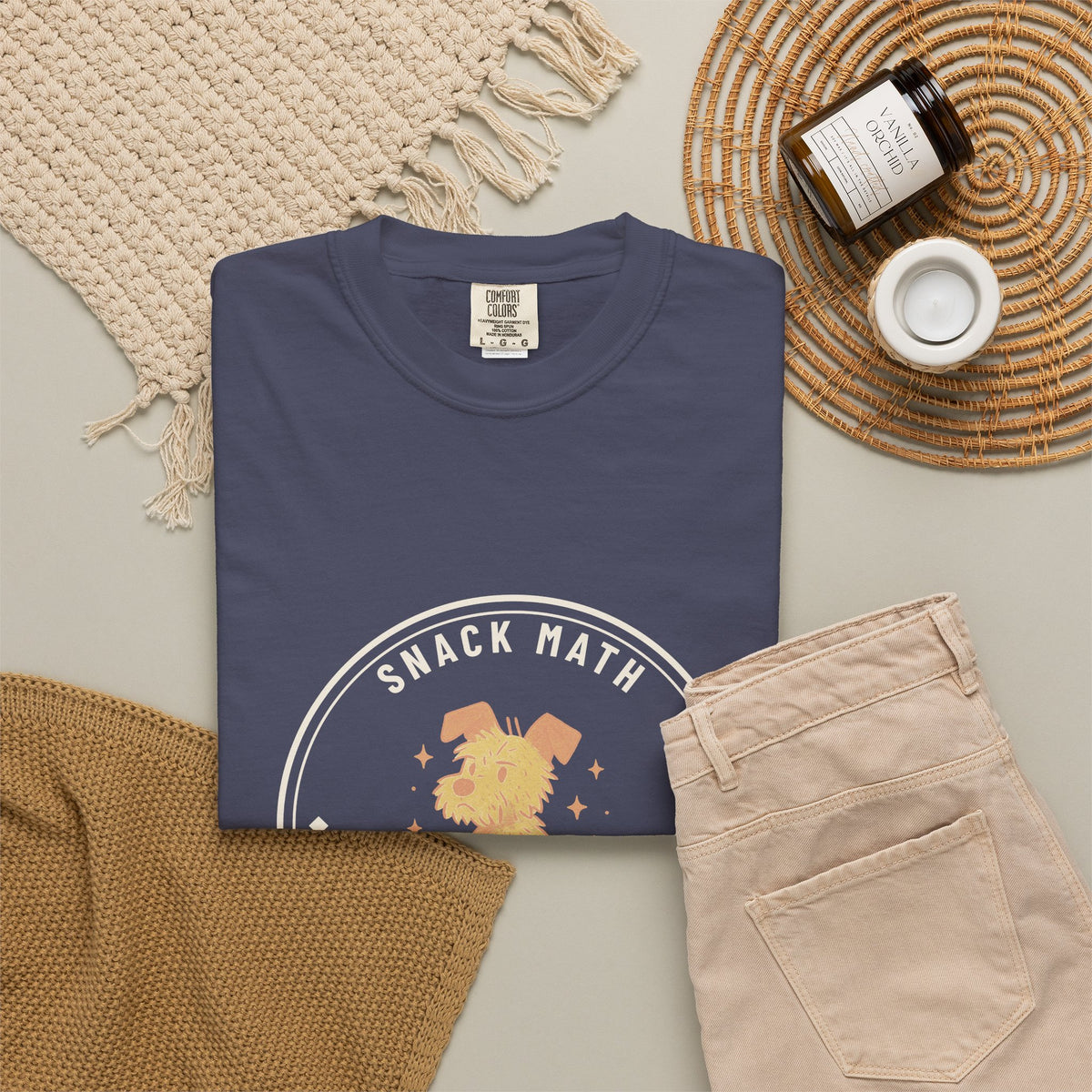 Snack Math In Progress — Denim Comfort Tee