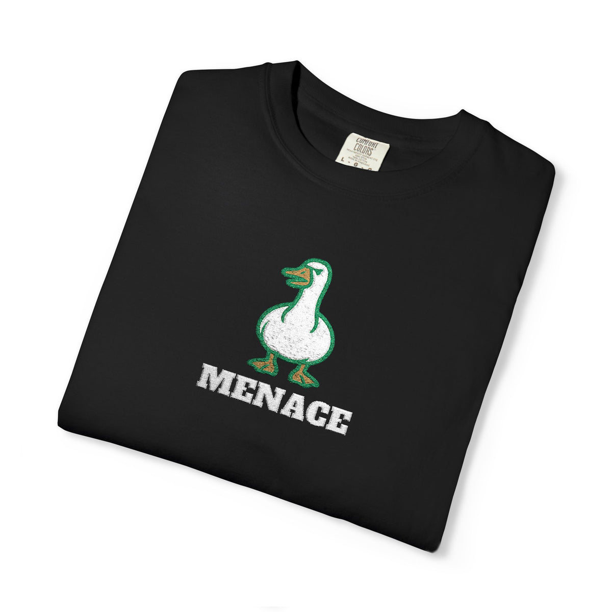 Menace — Black Embroidered Comfort Tee