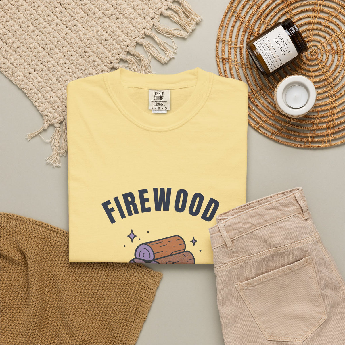 Firewood Opinions Available — Butter Comfort Tee