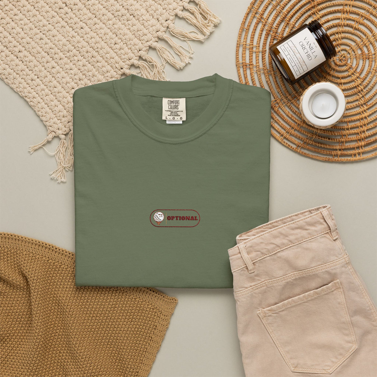 Optional — Sage Embroidered Comfort Tee