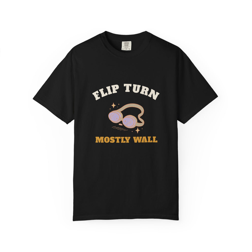 Flip Turn, Mostly Wall — Black Comfort Tee