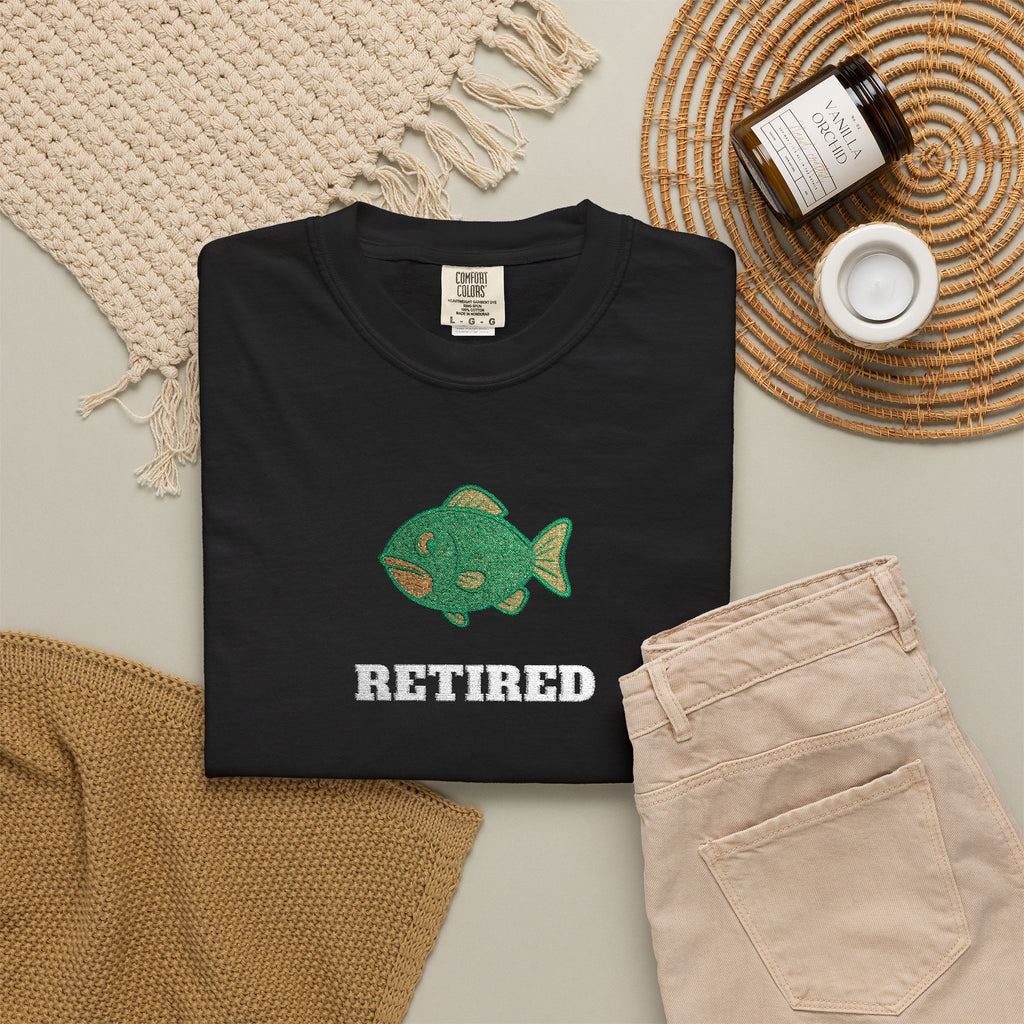 Retired — Black Embroidered Comfort Tee