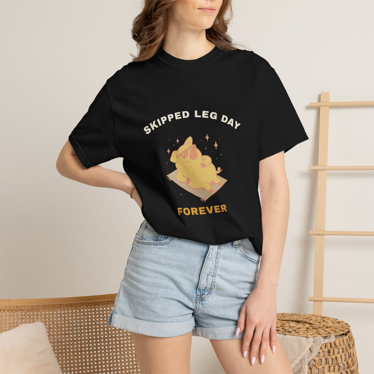 Skipped Leg Day Forever — Black Comfort Tee
