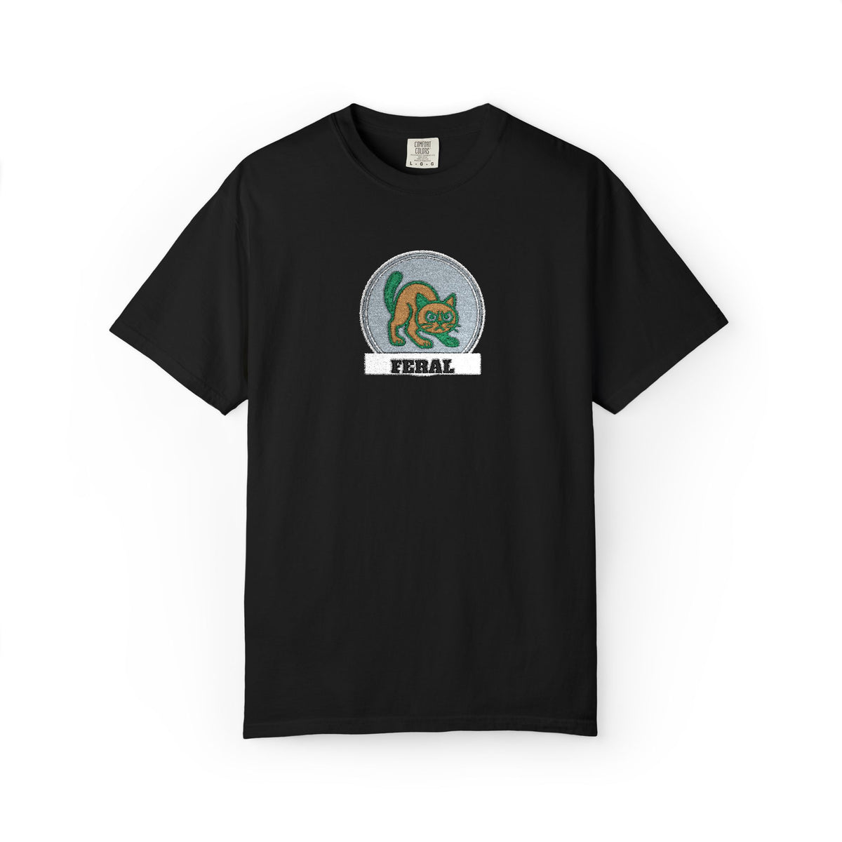 Feral — Black Embroidered Comfort Tee