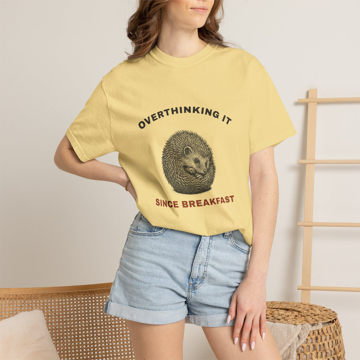 Overthinking It Since Breakfast — Butter Comfort Tee