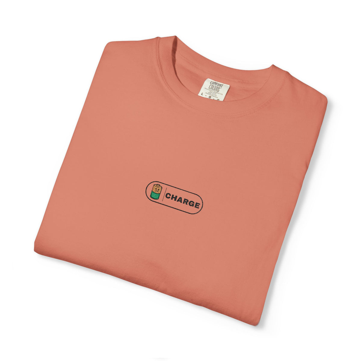 Charge — Terracotta Embroidered Comfort Tee